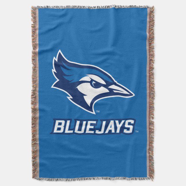 Creighton University Bluejay with Wordmark Throw Blanket (Front Vertical)
