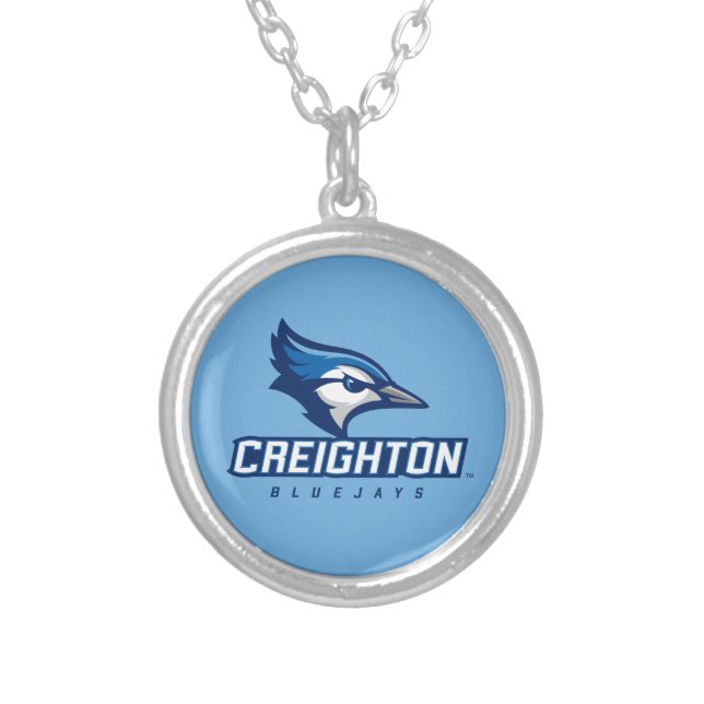Creighton University Bluejays Silver Plated Necklace (Front)