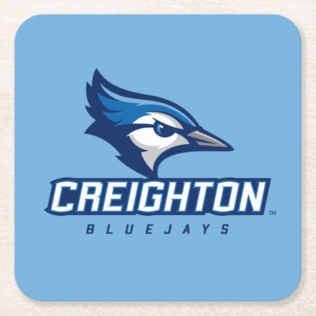 Creighton University Bluejays Square Paper Coaster (Front)