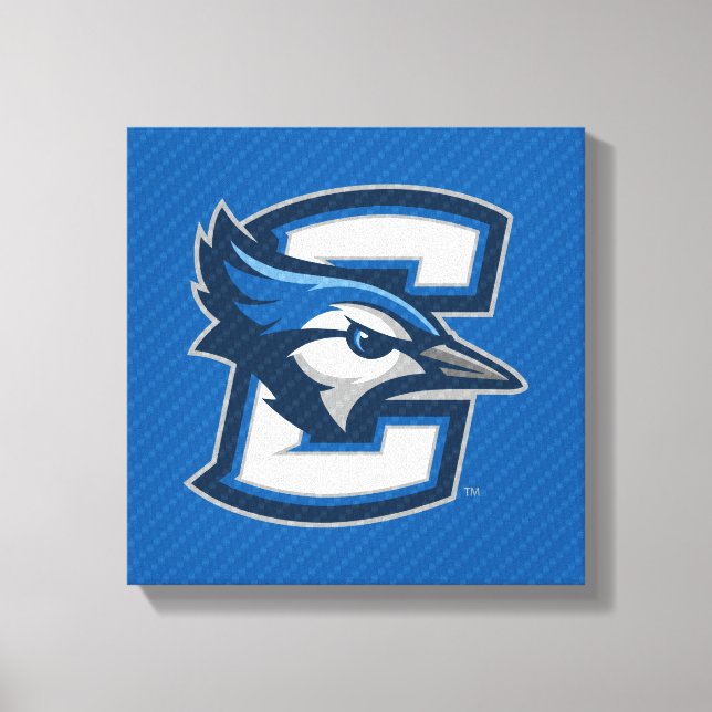 Creighton University Carbon Fiber Pattern Canvas Print (Front)