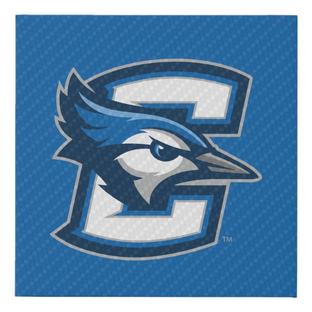 Creighton University Carbon Fiber Pattern Faux Canvas Print (Front)