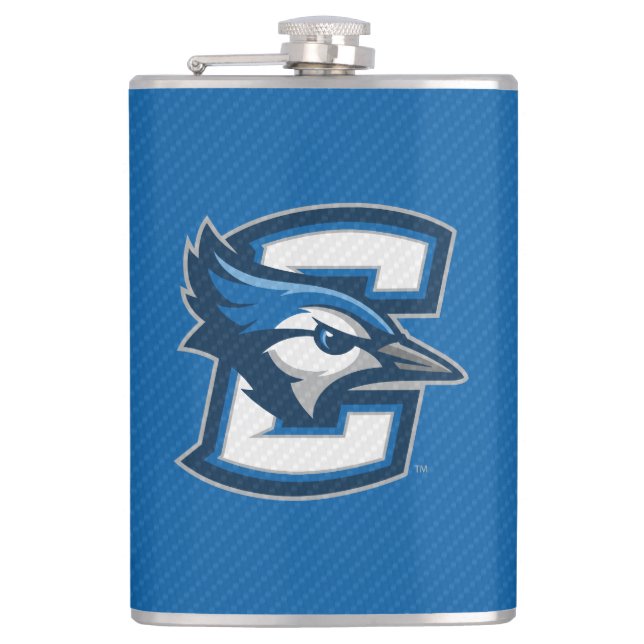 Creighton University Carbon Fiber Pattern Flask (Front)