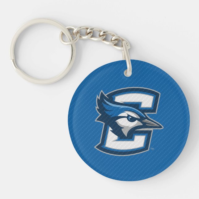 Creighton University Carbon Fiber Pattern Keychain (Front)