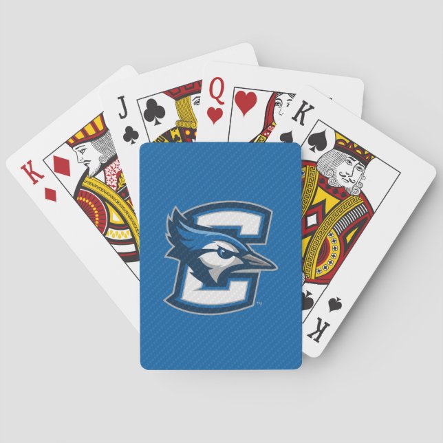 Creighton University Carbon Fiber Pattern Poker Cards (Back)
