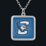 Creighton University Carbon Fiber Pattern Silver Plated Necklace<br><div class="desc">Check out these new Creighton University designs! Show off your CU Bluejays pride with these new Creighton University products. These make perfect gifts for the Bluejays student, alumni, family, friend or fan in your life. All of these Zazzle products are customizable with your name, class year, or club. Go Jays!...</div>