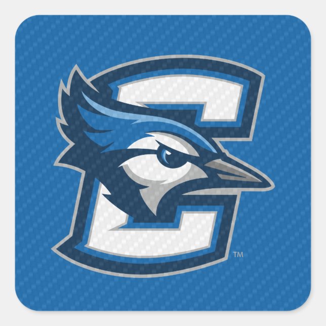 Creighton University Carbon Fiber Pattern Square Sticker (Front)
