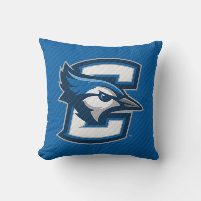 Creighton University Carbon Fiber Pattern Throw Pillow (Front)