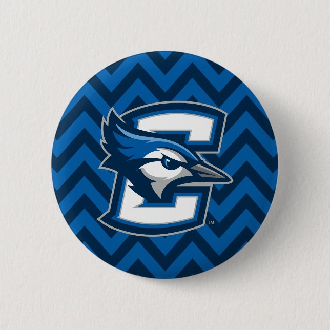 Creighton University Chevron Pattern Button (Front)