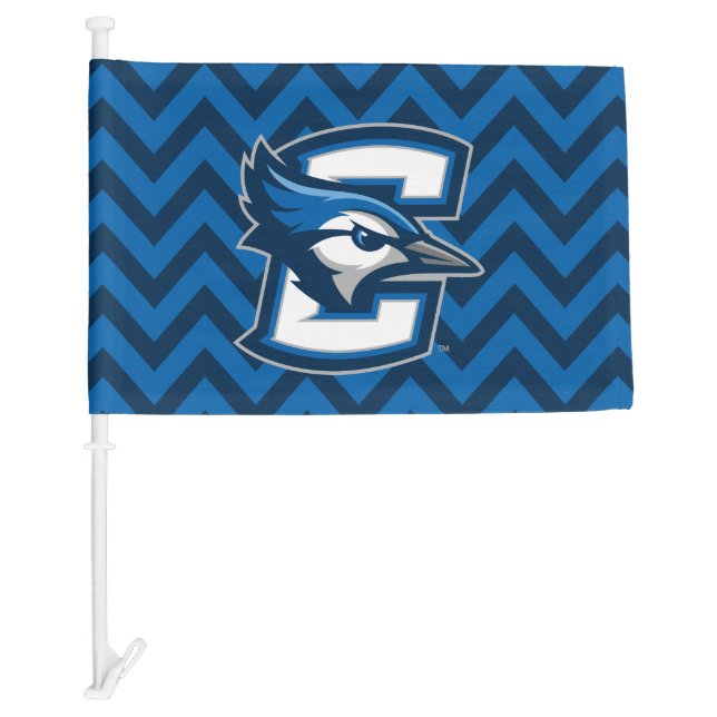 Creighton University Chevron Pattern Car Flag (Front)