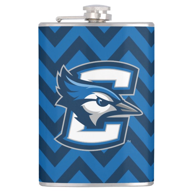 Creighton University Chevron Pattern Flask (Front)