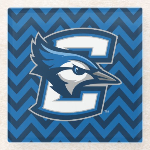 Creighton University Chevron Pattern Glass Coaster