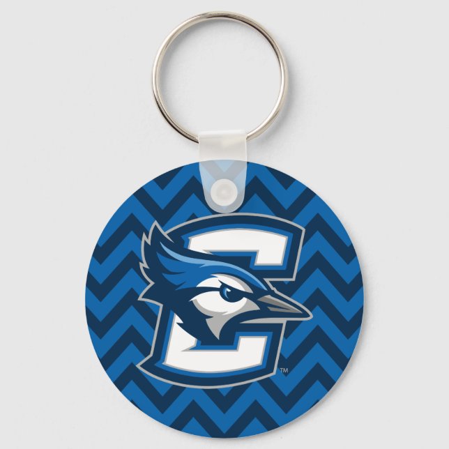 Creighton University Chevron Pattern Keychain (Front)