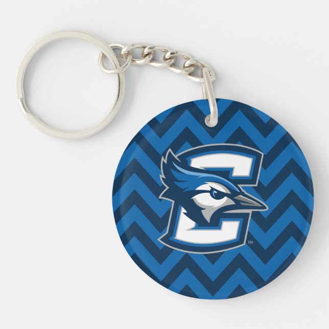 Creighton University Chevron Pattern Keychain (Front)