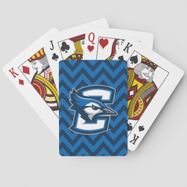 Creighton University Chevron Pattern Poker Cards (Back)