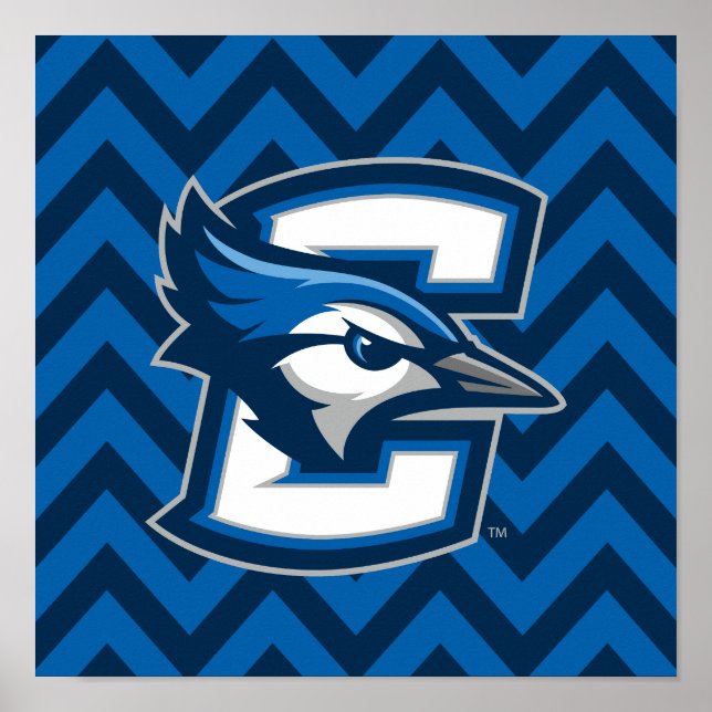 Creighton University Chevron Pattern Poster (Front)