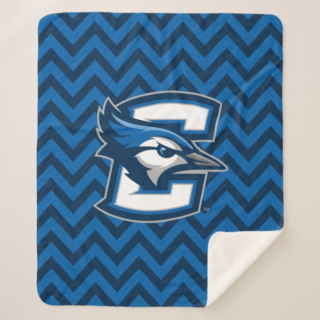 Creighton University Chevron Pattern Sherpa Blanket (Front)