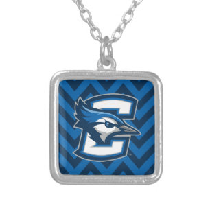 Creighton University Chevron Pattern Silver Plated Necklace