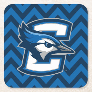 Creighton University Chevron Pattern Square Paper Coaster