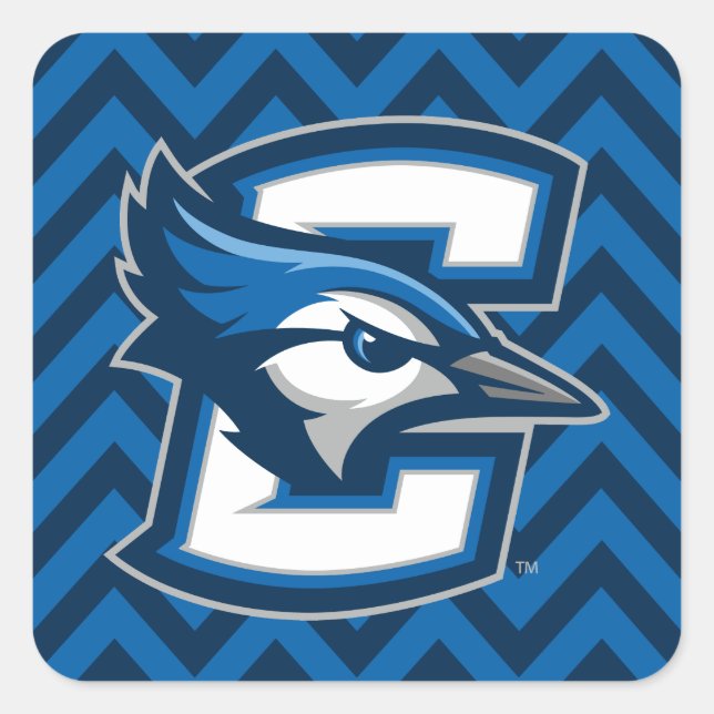 Creighton University Chevron Pattern Square Sticker (Front)