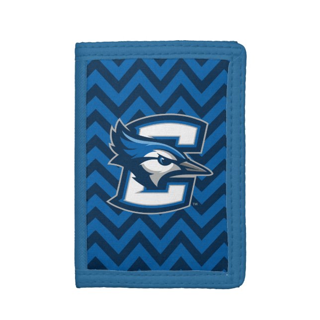 Creighton University Chevron Pattern Trifold Wallet (Front Vertical)