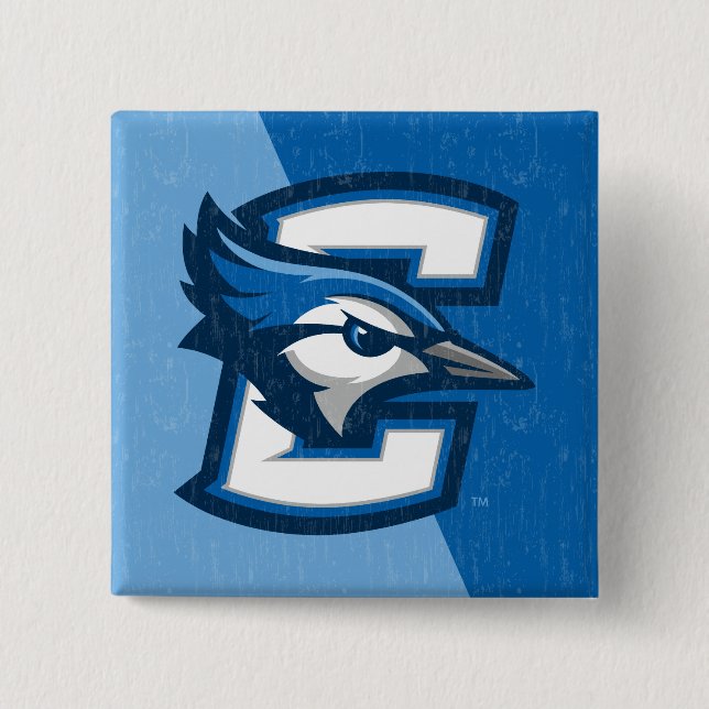 Creighton University Color Block Distressed Button (Front)