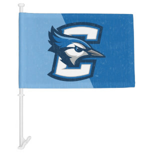 Creighton University Color Block Distressed Car Flag