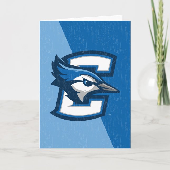Creighton University Color Block Distressed Card (Front)