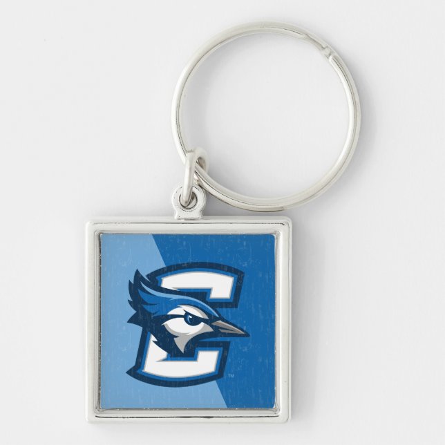 Creighton University Color Block Distressed Keychain (Front)