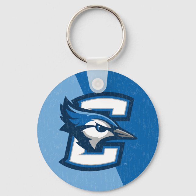 Creighton University Color Block Distressed Keychain (Front)