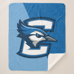 Creighton University Color Block Distressed Sherpa Blanket