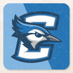 Creighton University Color Block Distressed Square Paper Coaster