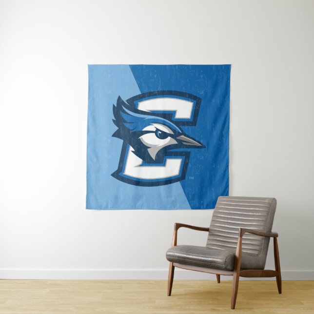 Creighton University Color Block Distressed Tapestry (In Situ)