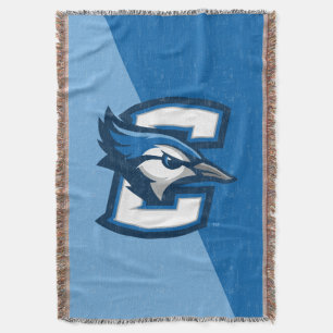 Creighton University Color Block Distressed Throw Blanket