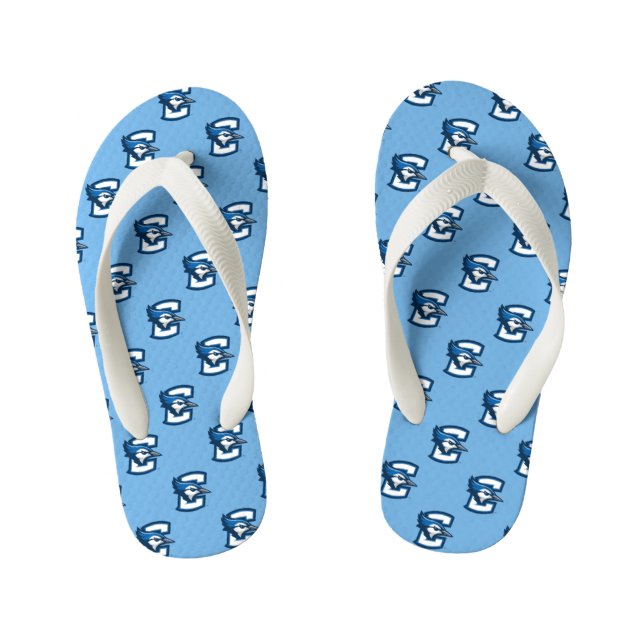 Creighton University Logo C Kid's Flip Flops (Footbed)