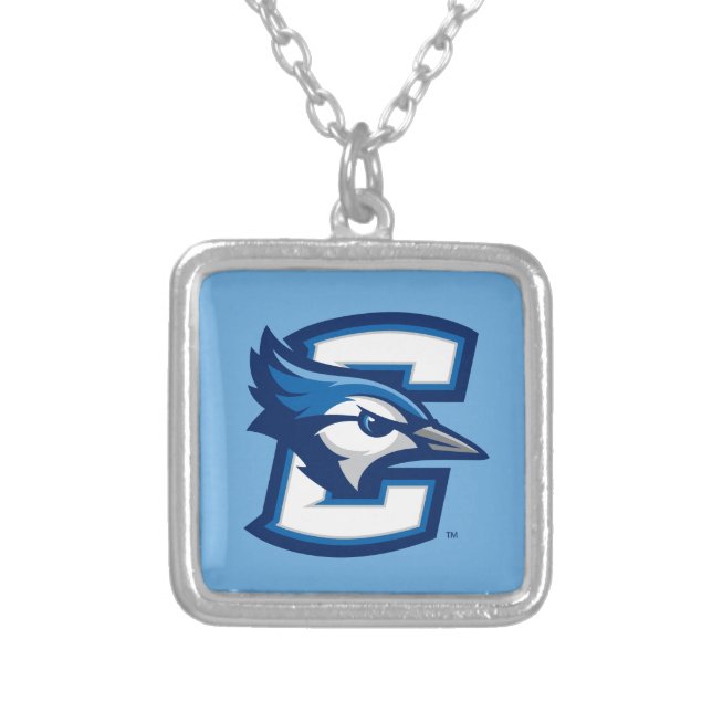 Creighton University Logo C Silver Plated Necklace (Front)