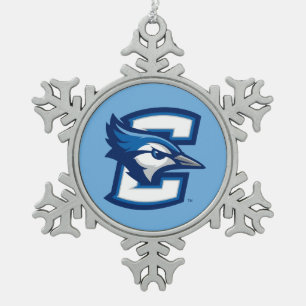 Creighton University Logo C Snowflake Pewter Christmas Ornament