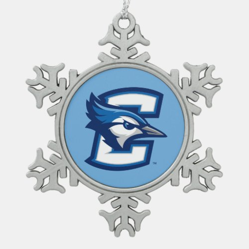 Creighton University Logo C Snowflake Pewter Christmas Ornament