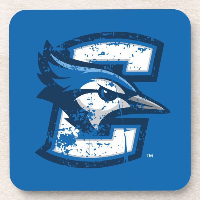 Creighton University Logo Distressed Beverage Coaster (Front)