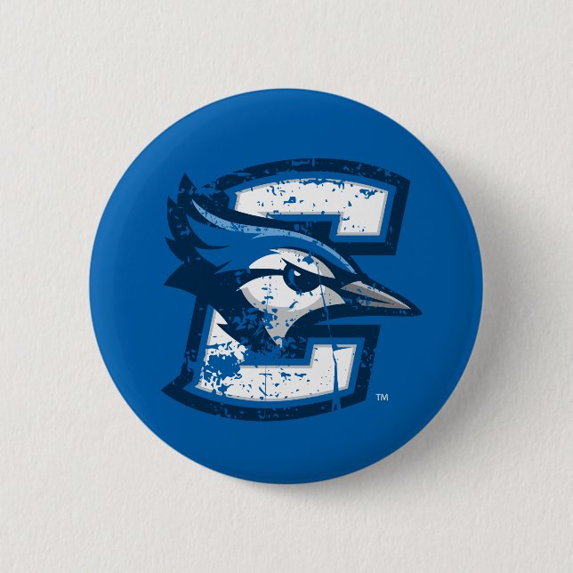 Creighton University Logo Distressed Button (Front)