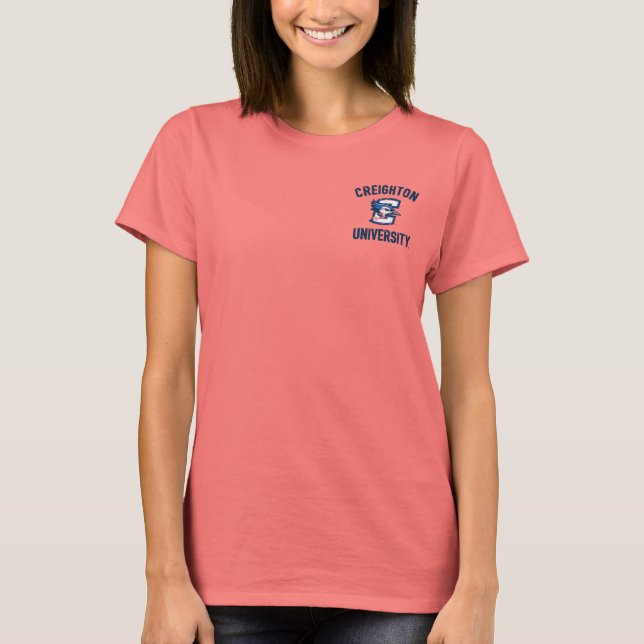 Creighton University Logo Distressed T-Shirt (Front)