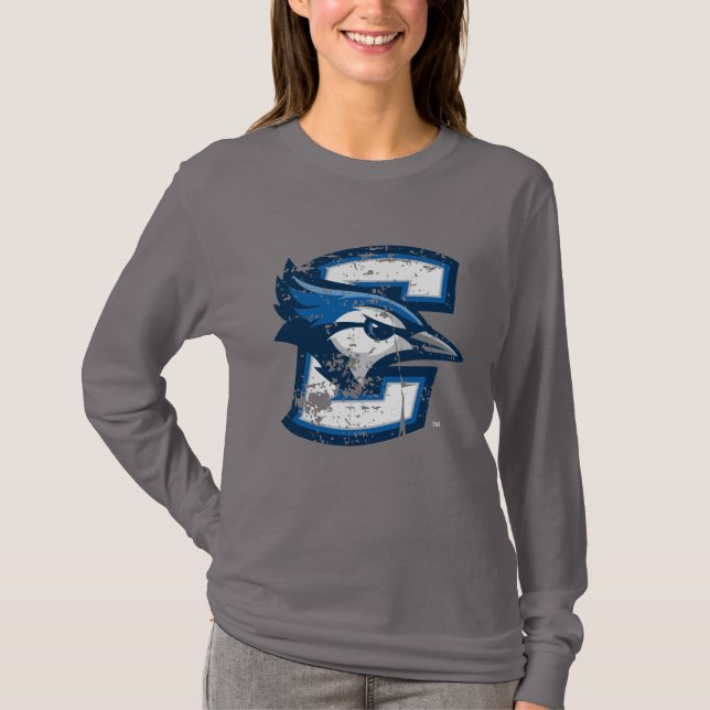Creighton University Logo Distressed T-Shirt (Front)