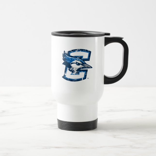 Creighton University Logo Distressed Travel Mug (Right)