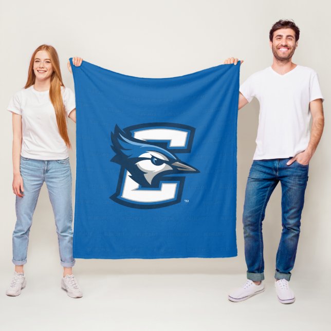 Creighton University Logo Watermark Fleece Blanket (In Situ)