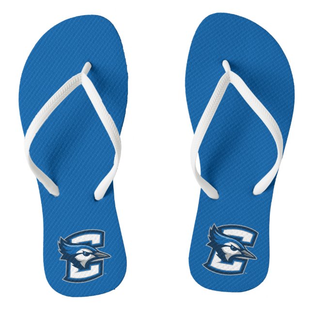 Creighton University Logo Watermark Flip Flops (Footbed)
