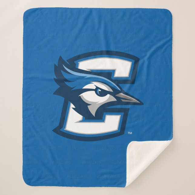 Creighton University Logo Watermark Sherpa Blanket (Front)