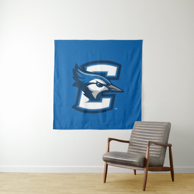 Creighton University Logo Watermark Tapestry (In Situ)