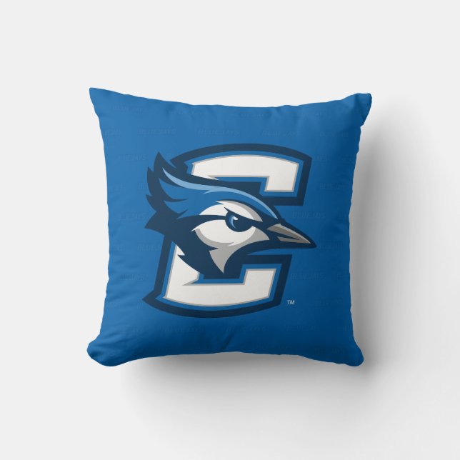 Creighton University Logo Watermark Throw Pillow (Front)