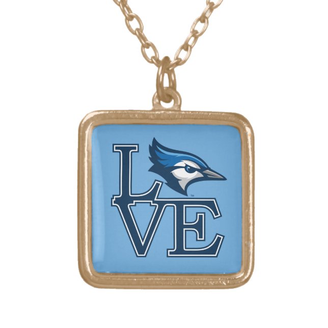Creighton University Love Gold Plated Necklace (Front)