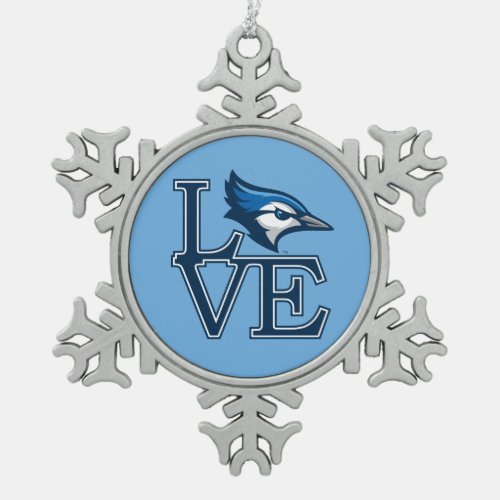 Creighton University Love Snowflake Pewter Christmas Ornament