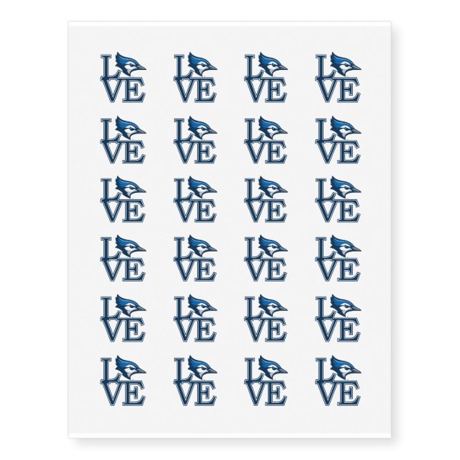 Creighton University Love Temporary Tattoos (Front)